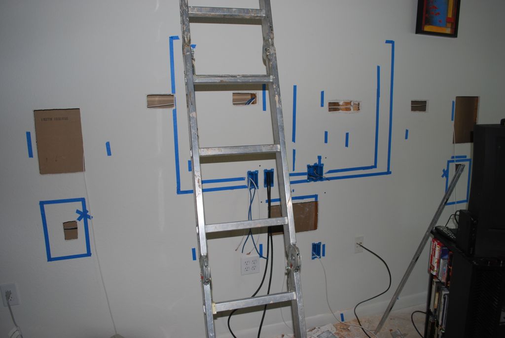 Home Theater System wall stud diagram 